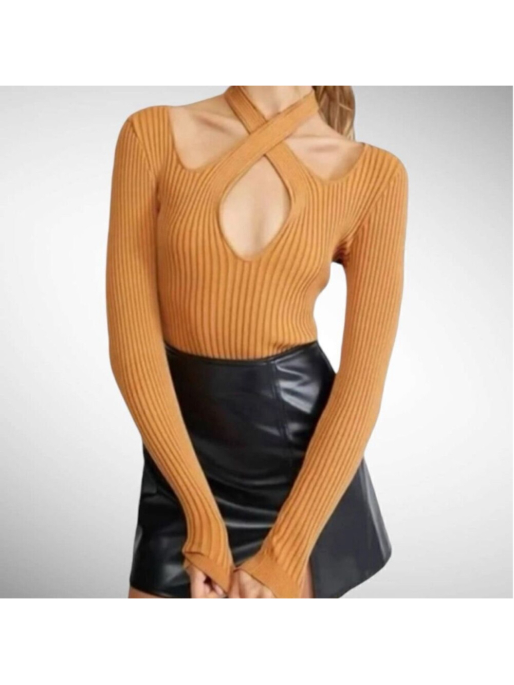 Size S Mink Pink Gianna Knit Top in Pecan